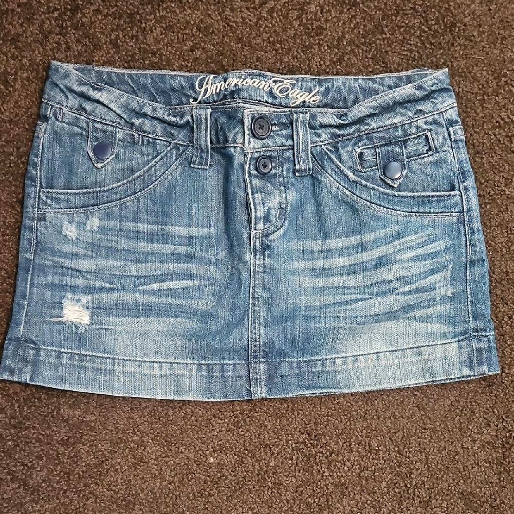 American Eagle Outfitters Distressed Mini Skirt